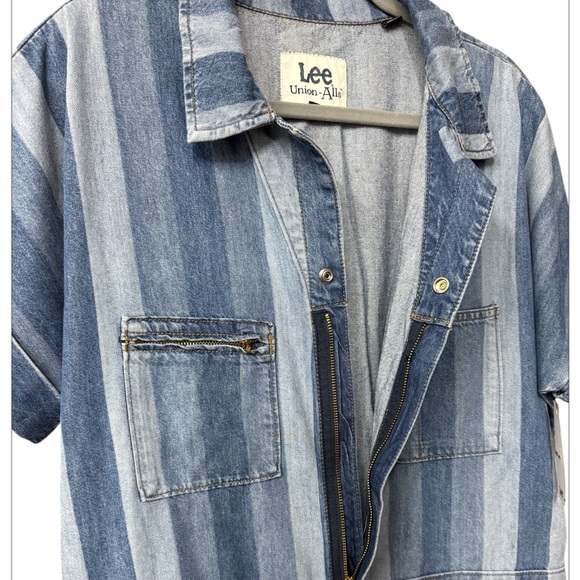 Lee Union-Alls Hits Of Blue Striped Denim Romper NWT - Picture 5 of 9